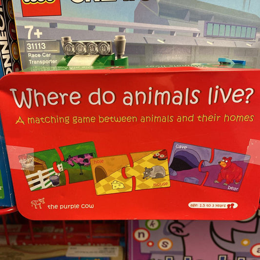 The Purple Cow Where Do Animals Live? Matching Game