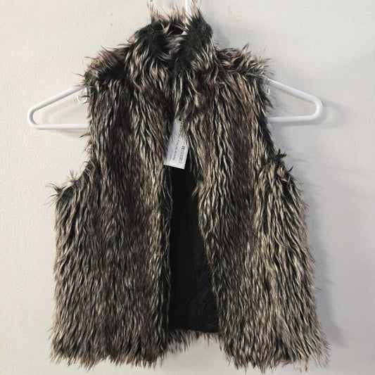 Material Girl furry vest, size 8-10