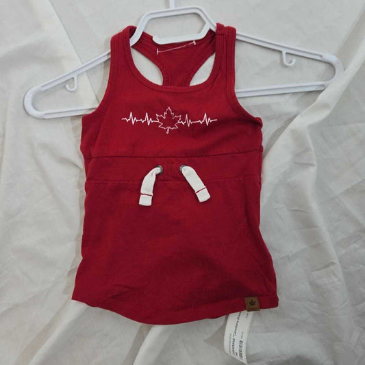 *Canadiana Dress Size 6-12m Red