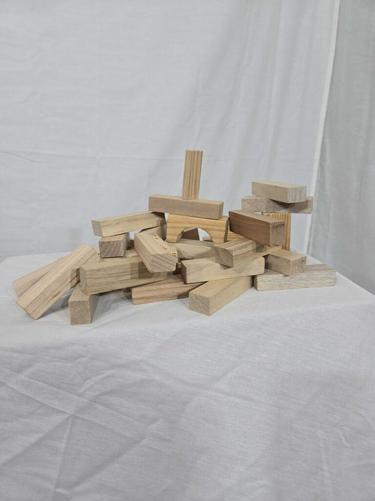 Misc wooden building blocks