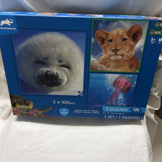 Animal Planet 3-In-1 100pc Puzzle Set