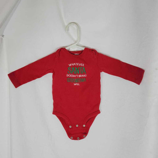 Carter's long sleeve body suit, Christmas theme, size 9m