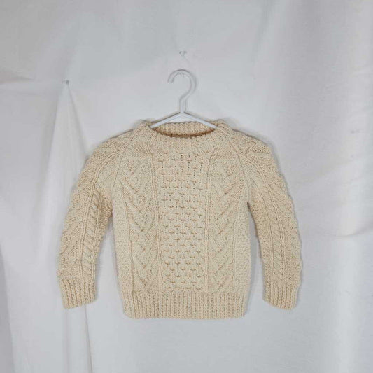 Aran sweater (Irish pure wool, hand knit), size 4-5