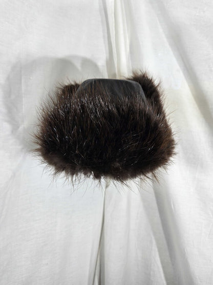 Bilodeau fur/leather hat, teen/adult size