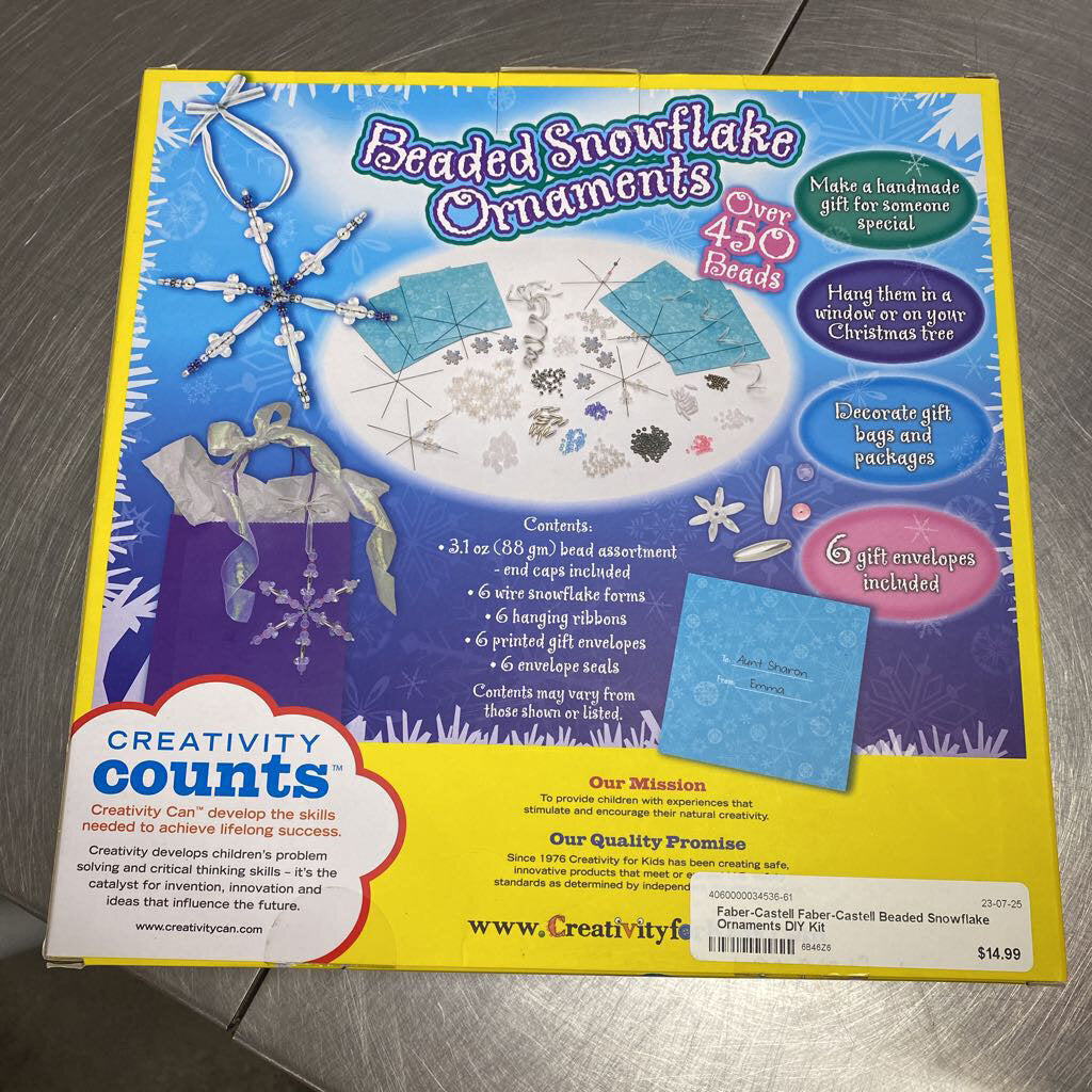 Faber-Castell Beaded Snowflake Ornaments DIY Kit